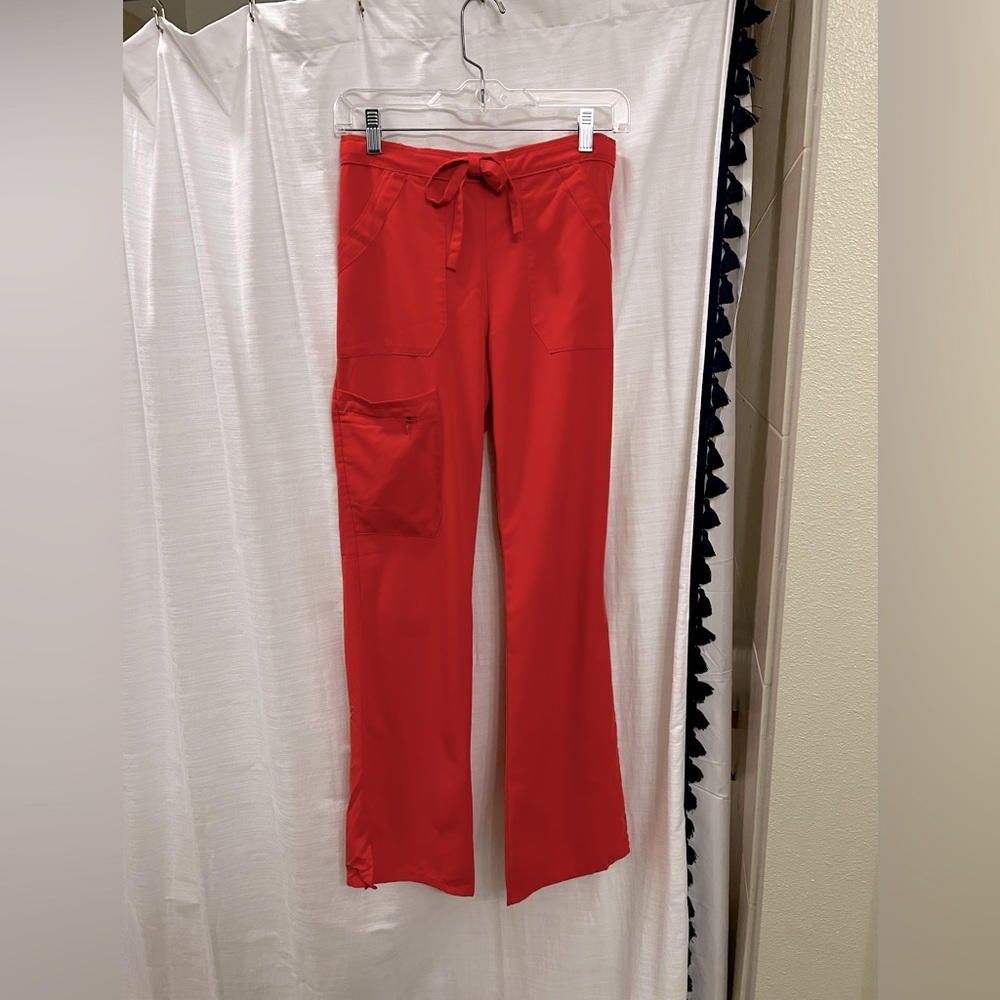 Coral jockey scrub pants